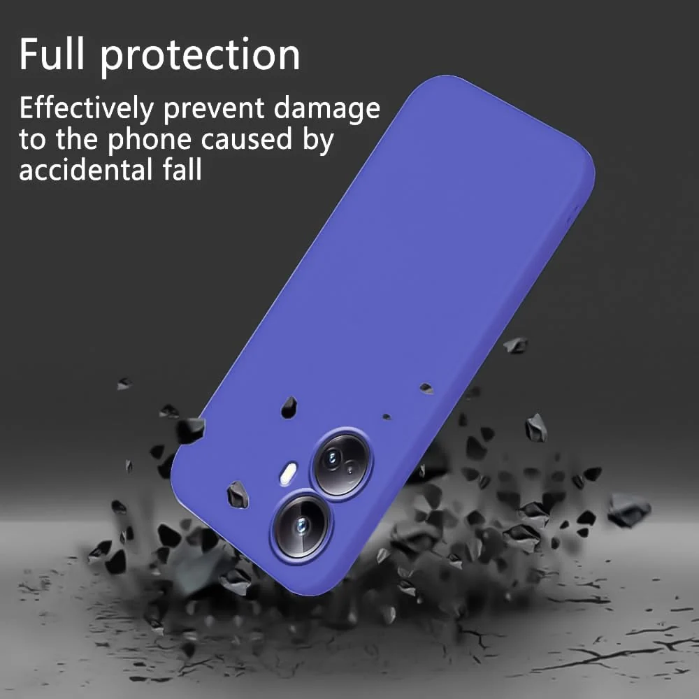 DL3 Mobilak Silicone Protective Case for realme 10 pro plus, Shock-absorbing protection, Scratch-resistant surface, Soft microfiber lining - Light Blue