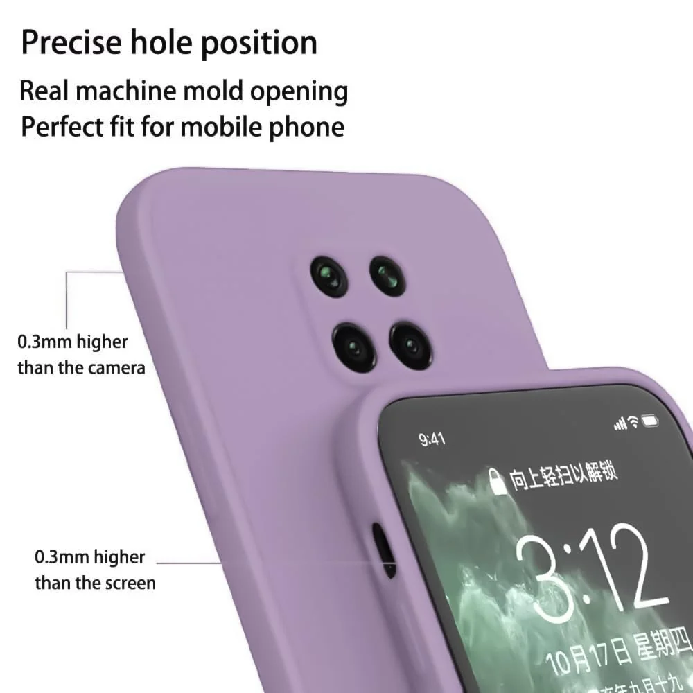 DL3 Mobilak Silicone Protective Case for Xiaomi Redmi Note 9S / 9 Pro / 9 Pro Max, Shock-absorbing protection, Scratch-resistant surface, Soft microfiber lining - Lavender