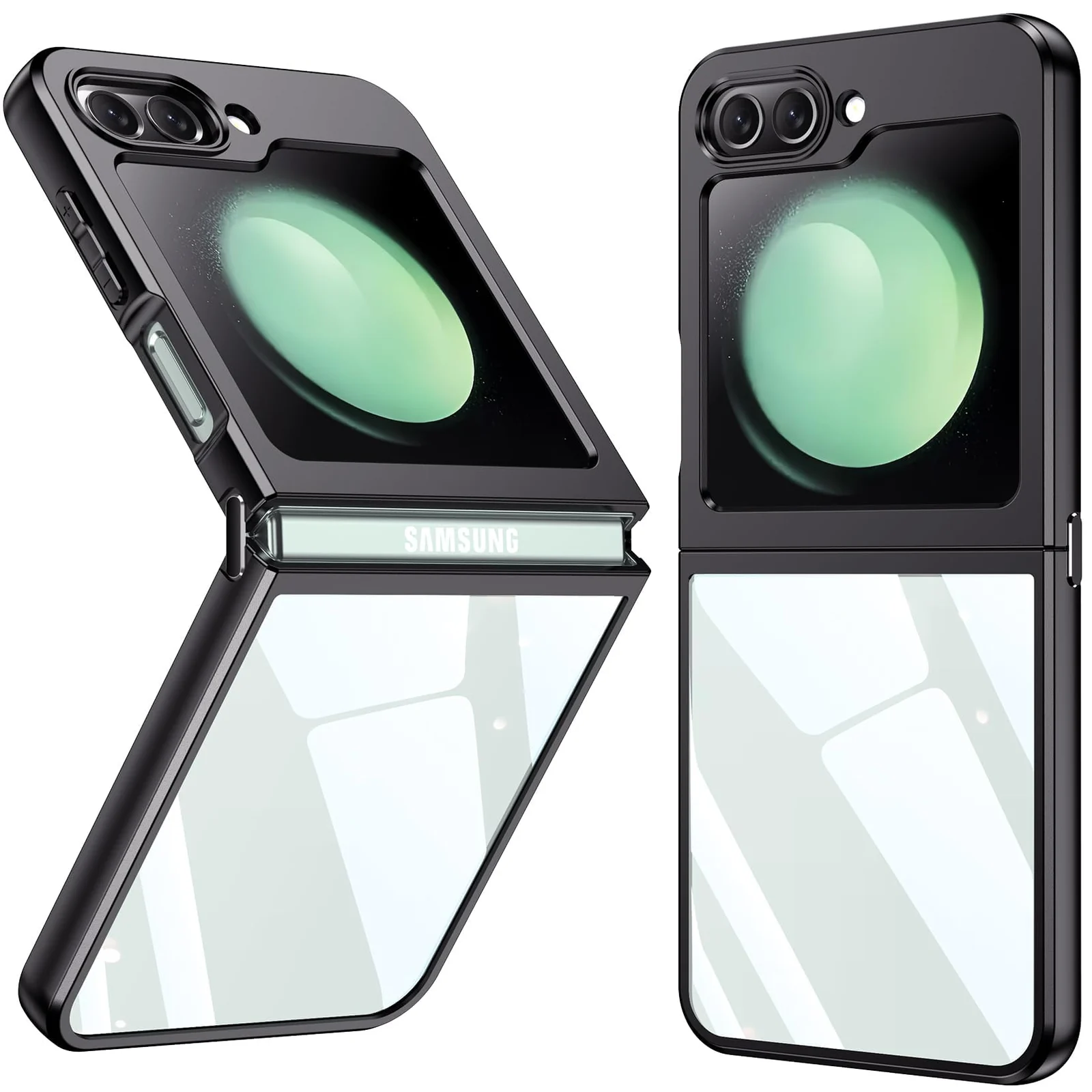 DL3 Mobilak Plated-Edge Protective Case for Samsung Galaxy Z Flip 5, Camera protection, Shock-absorbing protection, Scratch-resistant surface - Black