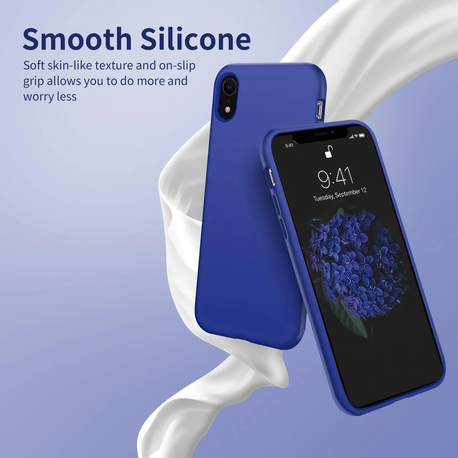 DL3 Mobilak Liquid Silicone Protective Case for iPhone XR with Camera Protection and Microfiber Lining - Pepsi