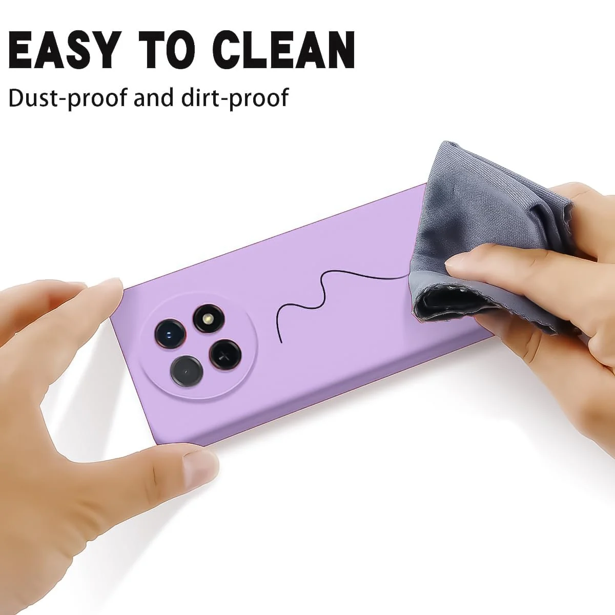DL3 Mobilak Soft Silicone Protective Case for Huawei Nova Y91 4G / Huawei Enjoy 60X 4G with Microfiber Lining and Shockproof Design - Light Purple