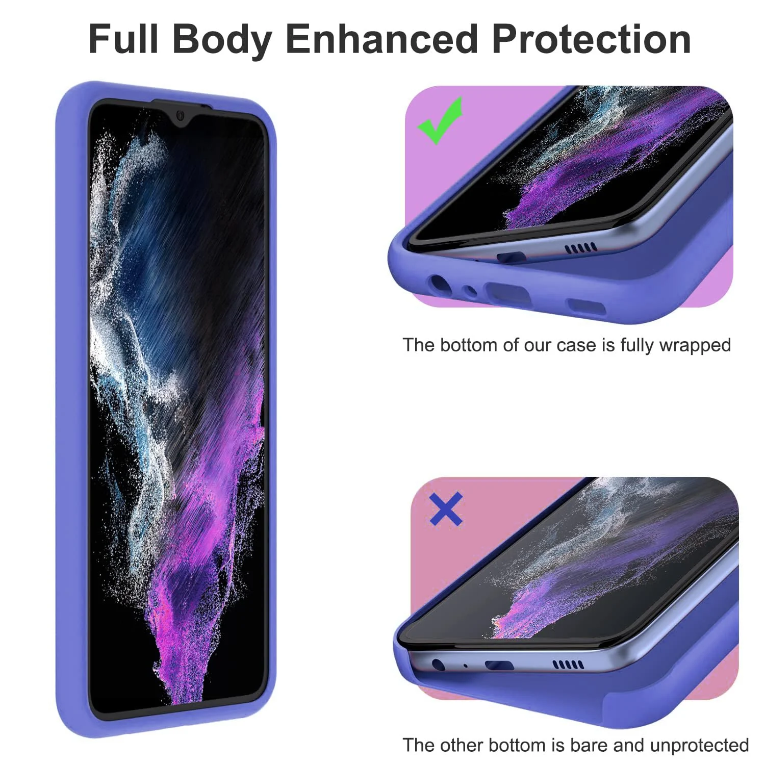 DL3 Mobilak Silicone Protective Case for Samsung Galaxy A04e, Shock-absorbing protection, Scratch-resistant surface, Soft microfiber lining - Light Blue