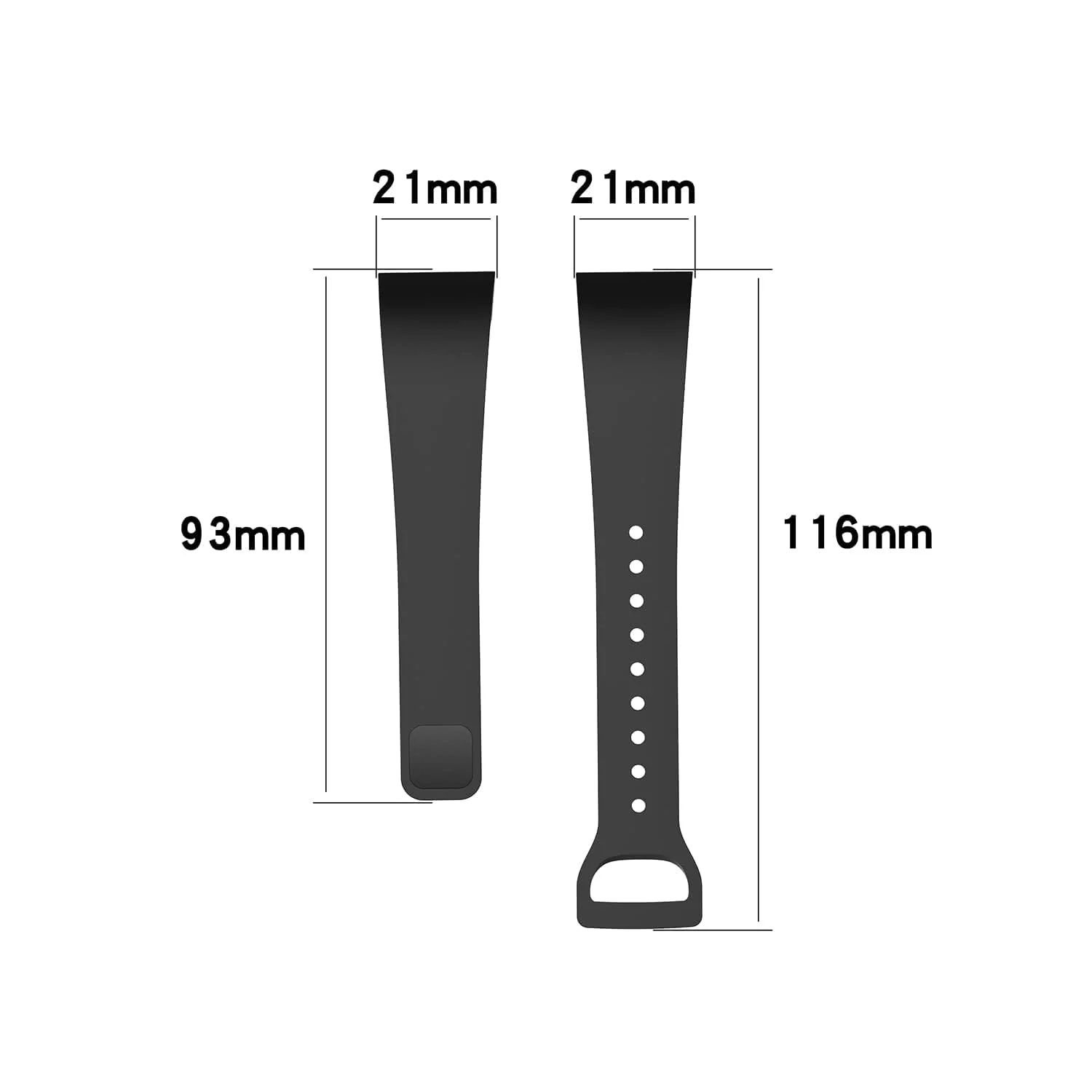 DL3 Mobilak Smart Watch Strap for Xiaomi Mi Band 4C & Redmi Smart Band, Sport Silicone Watch Band Wrist Strap, Replacement Bracelet Wristband Wrist Strap - Black