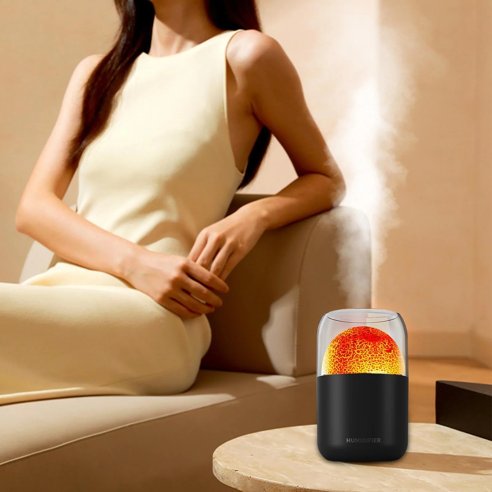 MOBIGON Volcano Mist 300 ml Aroma Diffuser and Humidifier, Black - A-Black