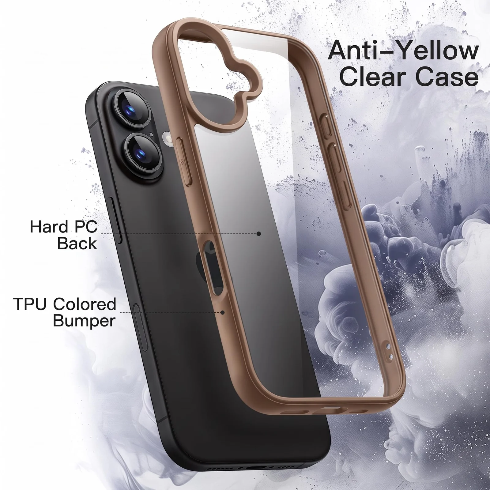 DL3 Mobilak Clear Protective Case for iPhone 16 - Desert Brown