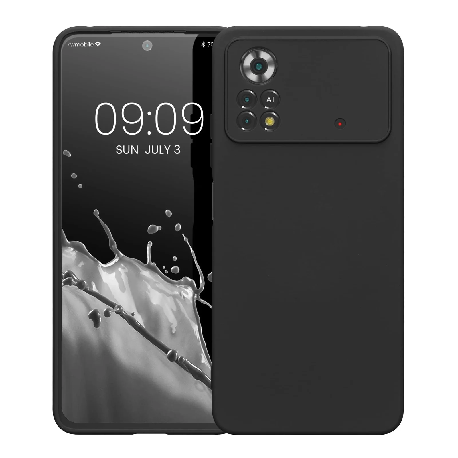 DL3 Mobilak Liquid Silicone Case for Xiaomi Poco X4 Pro 5G, Not compatible with MagSafe, Supports wireless charging, Camera protection - Black
