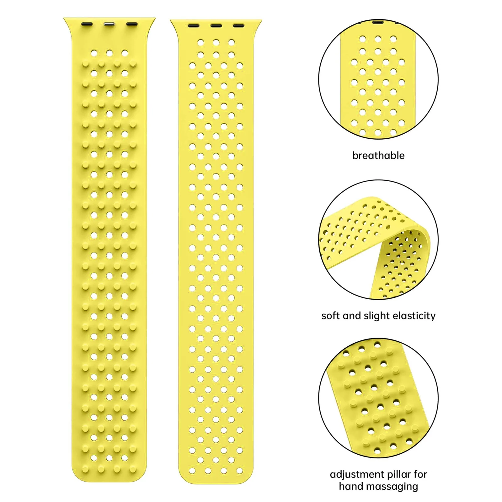 DL3 Mobilak Soft Silicone Band For Apple Watch Ultra Bands 49mm 45mm 44mm 42mm, Sport Replacement Wristband No Clasps for iWatch Series 8 ultra 7 6 5 4 SE 3 2 Women Men, Waterproof Strap - Yellow
