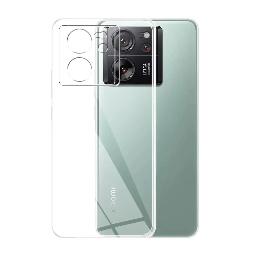 DL3 Mobilak Case Compatible with Xiaomi 13T / Xiaomi 13T Pro Case Crystal Soft TPU Gel Case Flexible Silicone Anti-Scratch Camera Protection TPU Cover - Clear
