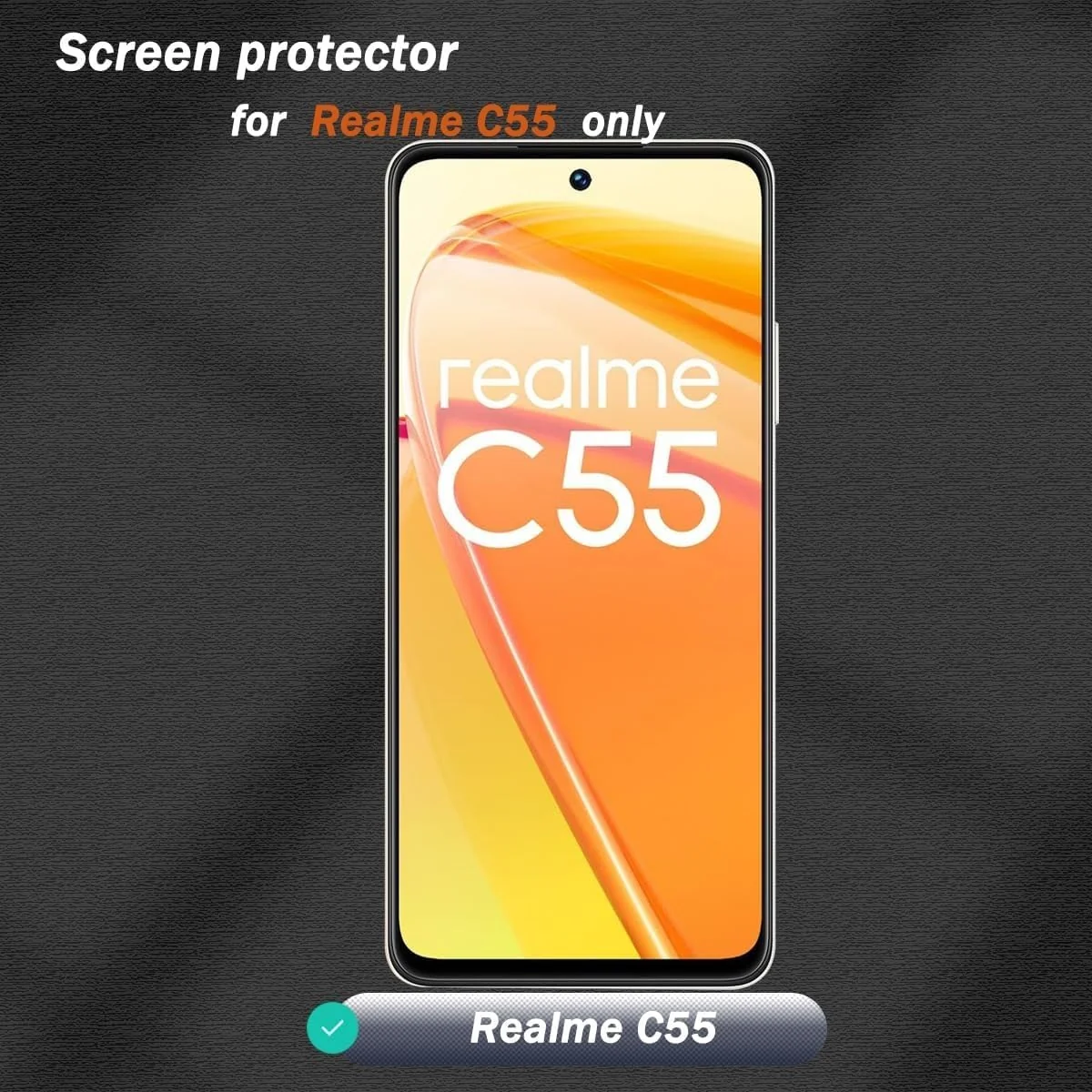 DL3 Mobilak Privacy Full Glass Screen Protector For realme C55 - Black