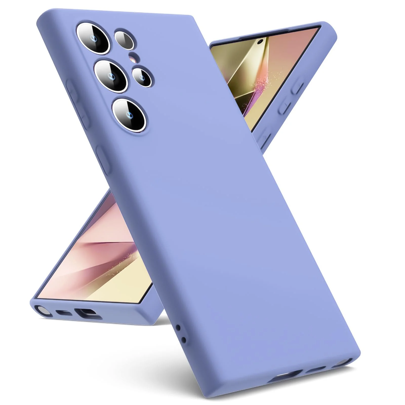 DL3 Mobilak Liquid Silicone Protective Case with Soft Microfiber Lining with Full Camera Protection for Samsung Galaxy S23 Ultra - Baby Blue