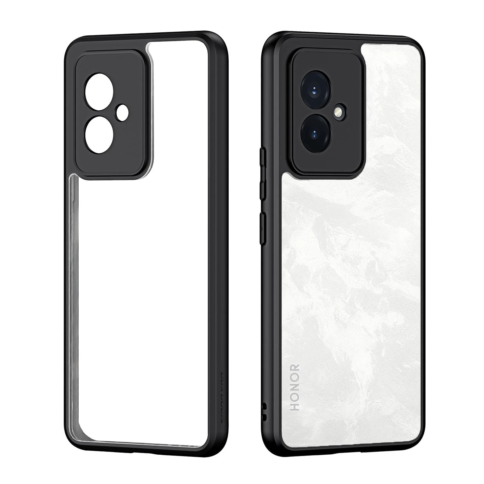 DL3 Mobilak Clear PC and TPU Protective Case for Honor 100 with Camera Protection and Military-Grade Protection - Black