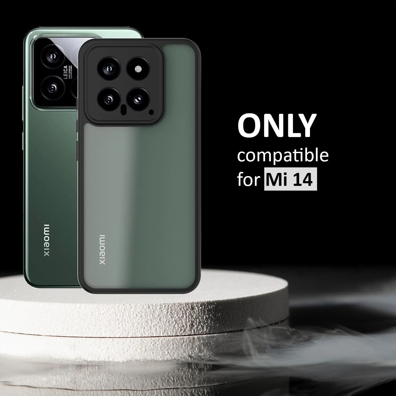 DL3 Mobilak Clear TPU Case for Xiaomi 14, Camera protection, Shock-absorbing protection, Scratch-resistant surface - Black