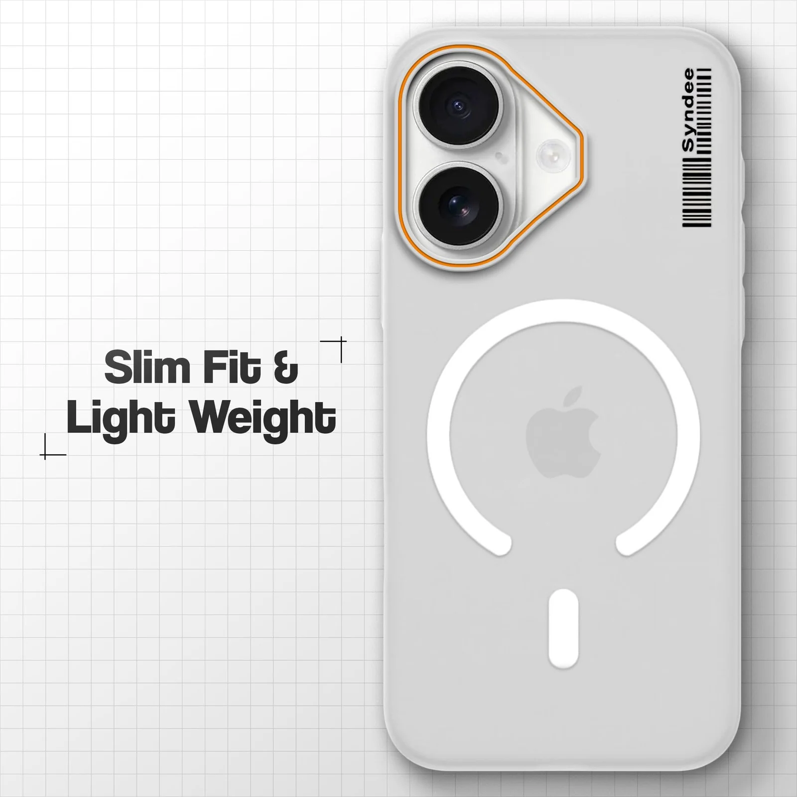 DL3 Mobilak Case Back Cover for iPhone 17, Sleek Frosted Translucent Back Only Compatible with Wireless Magnetic Accessories | Anti-Scratch Shockproof Phone Case - Clear
