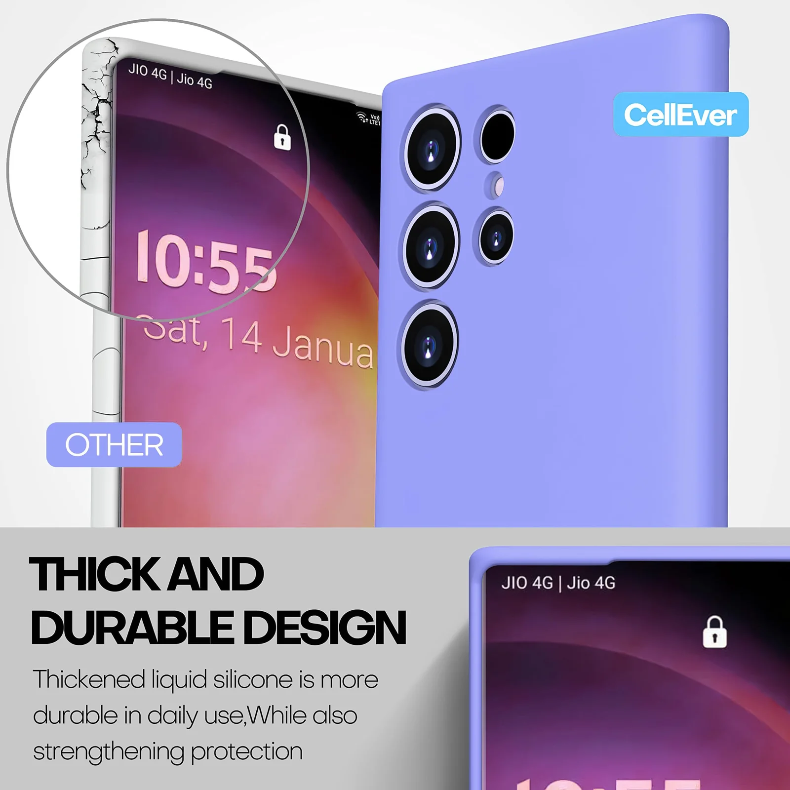 DL3 Mobilak Soft Silicone Protective Case for Samsung Galaxy S22 Ultra 5G with Microfiber Lining and Shockproof Design - Baby Blue