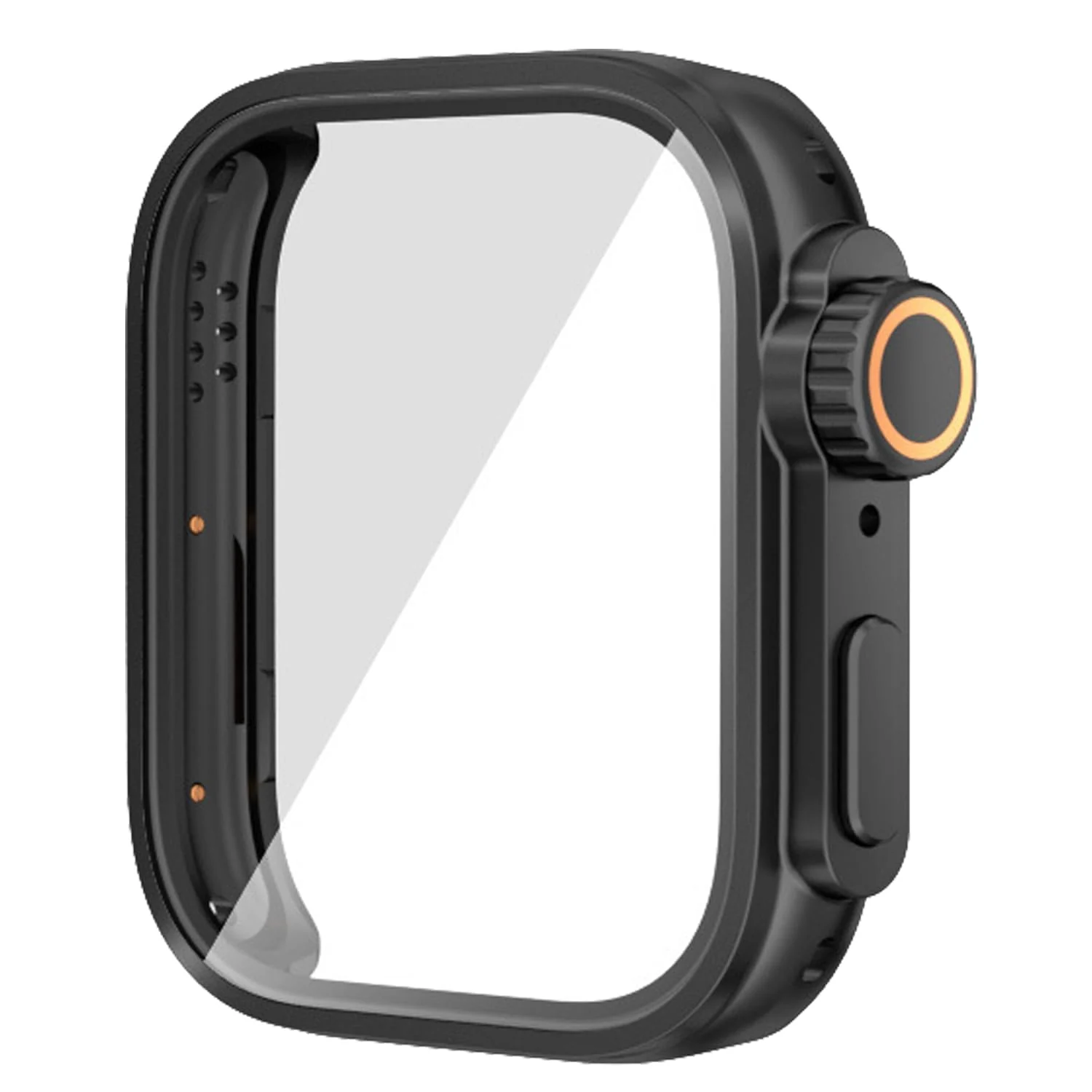DL3 Mobilak for Huawei Watch Fit 4 2025 Case Screen Protector, [Looks Like iWatch Ultra Case] Built-in Tempered Glass Screen Unique Design Case Cover for Huawei Watch Fit4 - Black
