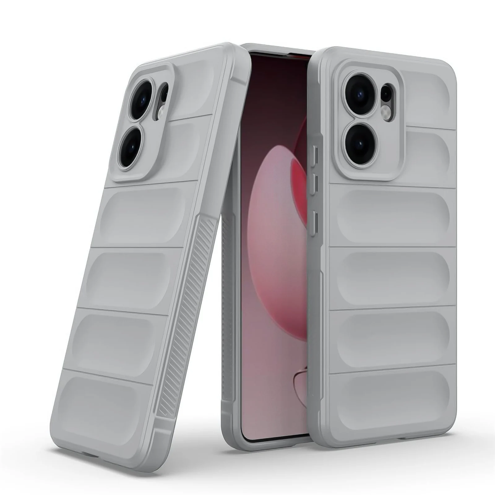 DL3 Mobilak Flexible Silicone and TPU Protective Case with Camera Protection for OPPO Reno 13F - Gray