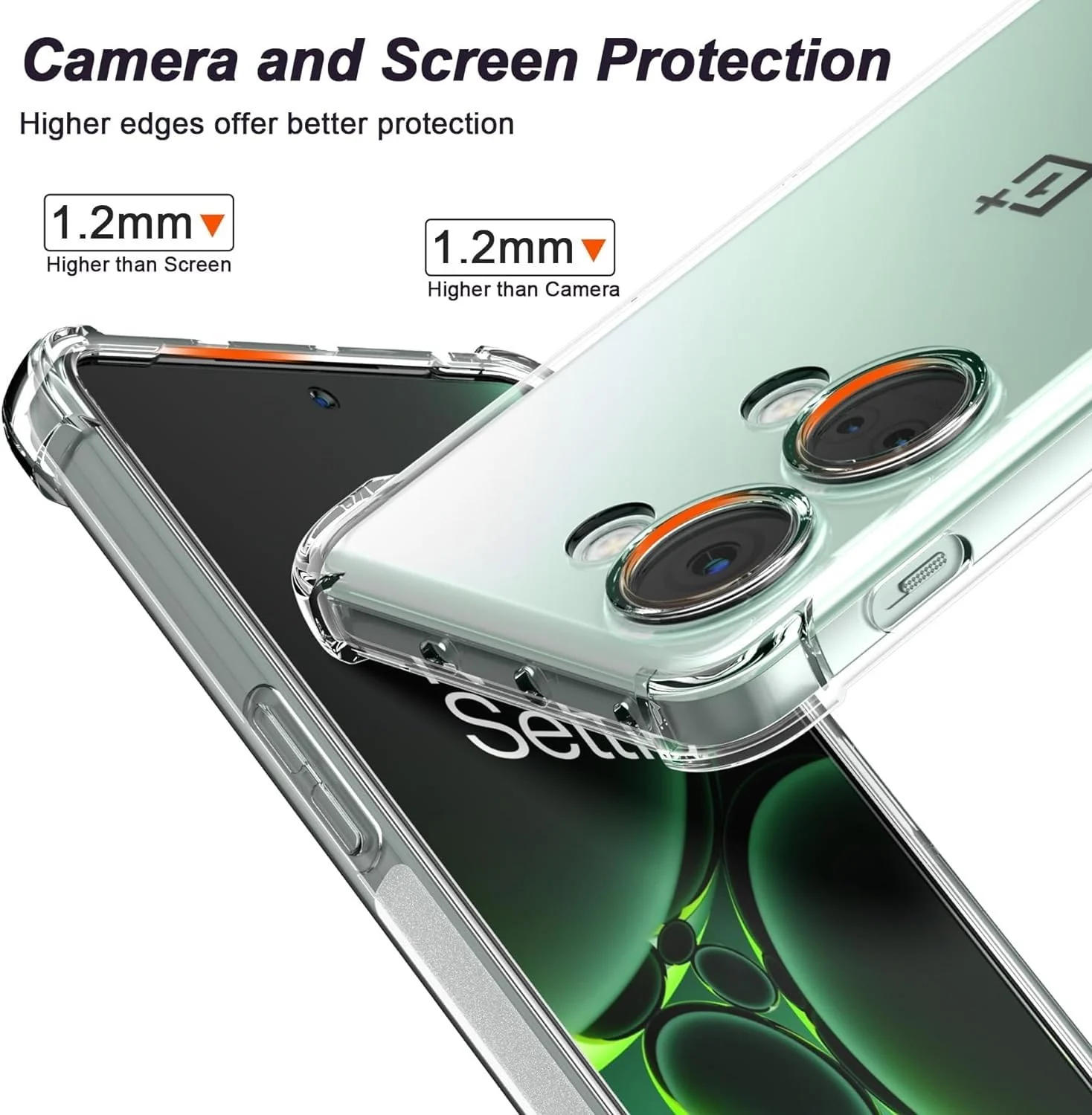 DL3 Mobilak Case Compatible with Oneplus Nord 3, Cover Silicone TPU Gorilla Anti-shock Protector Camera Shockproof Corners - Clear