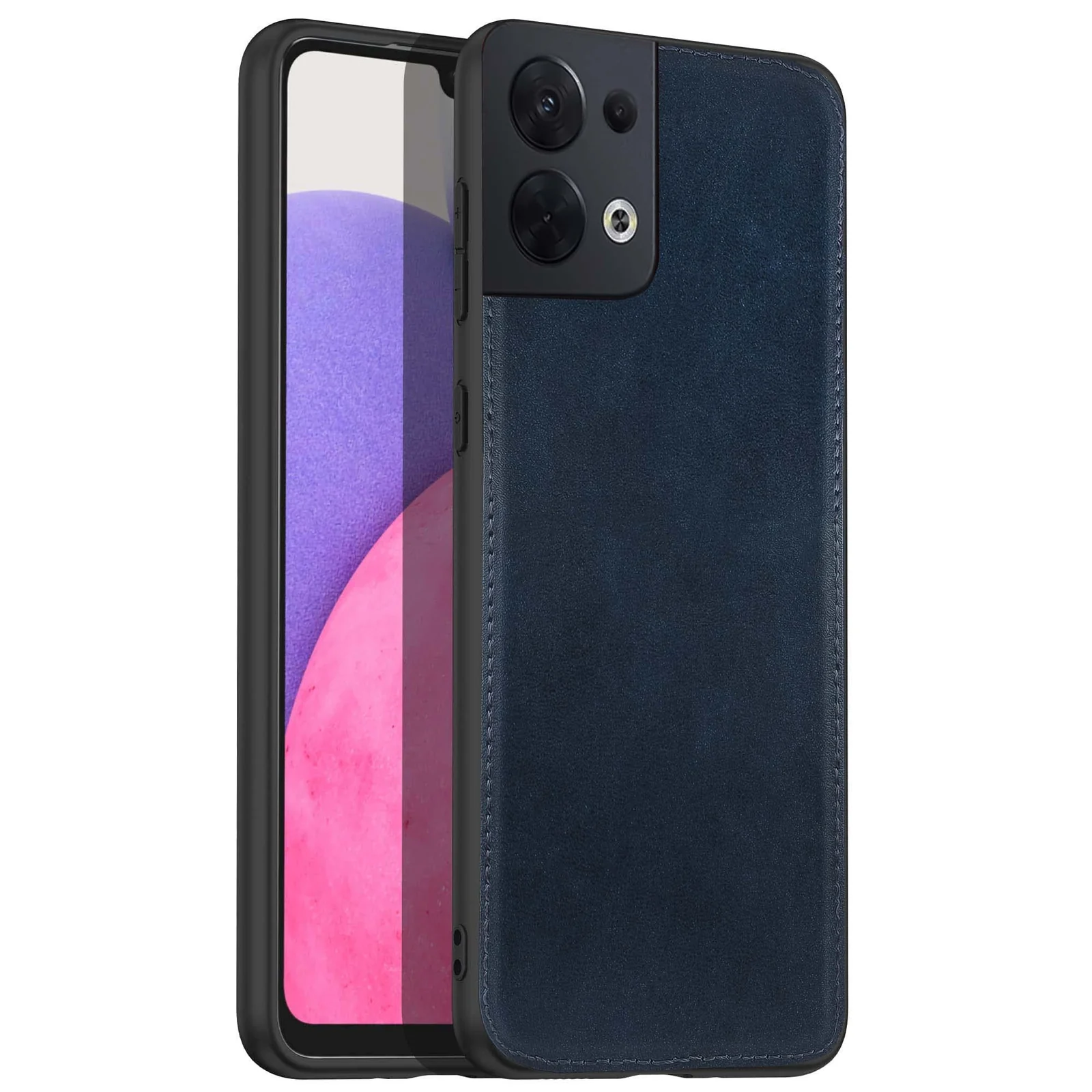 Dl3 Mobilak Case for Oppo Reno 8 5G Leather Case,Anti-Drop, Anti-Shock, Non-Slip Texture,Simple Cell Phong Cover f (Gray)