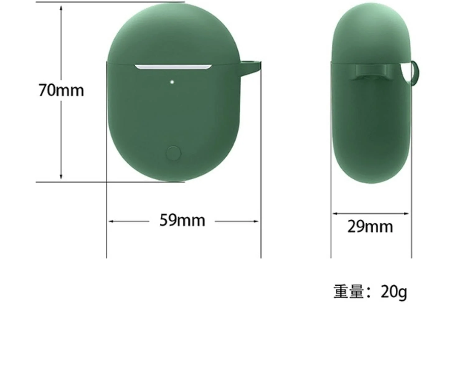 DL3 Mobilak Silicone Case Compatible withXiaomi Redmi Buds 3 Pro/Airdots 3 Pro Earbuds, Soft Silicone Protective Case Cover, Shockproof Sleeve with Carabiner - Green