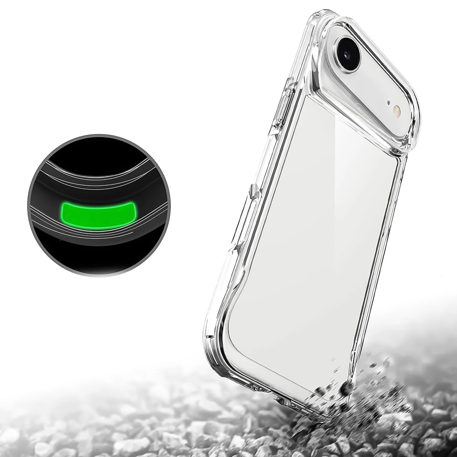 DL3 Mobilak Clear PC and TPU Protective Case for iPhone Air with Camera Protection and Military-Grade Protection - Clear