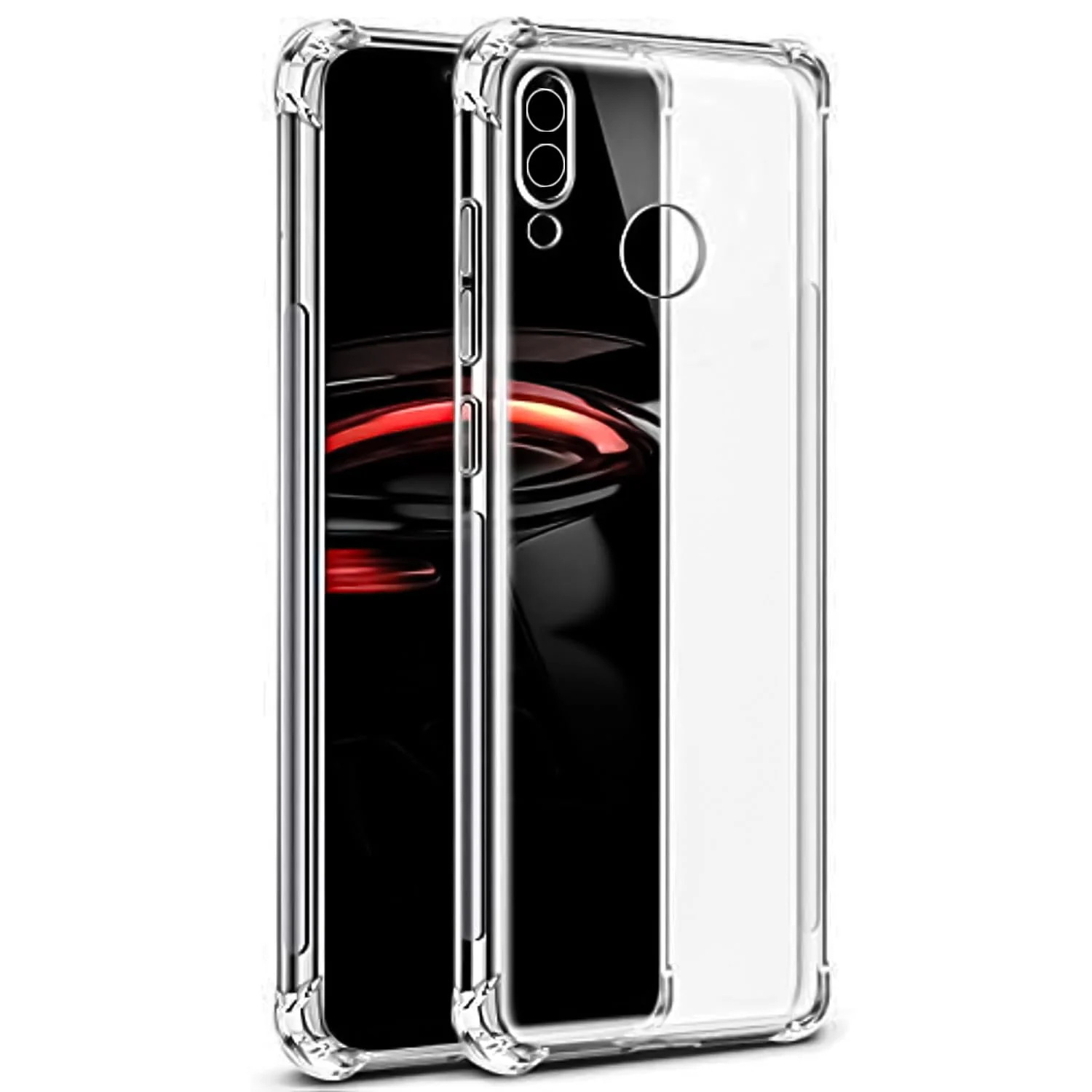Dl3 Mobilak Case Compatible with Huawei Y9 (2019), Cover Silicone Transparent TPU Gorilla Anti-shock Protector Camera Shockproof Corners - Clear