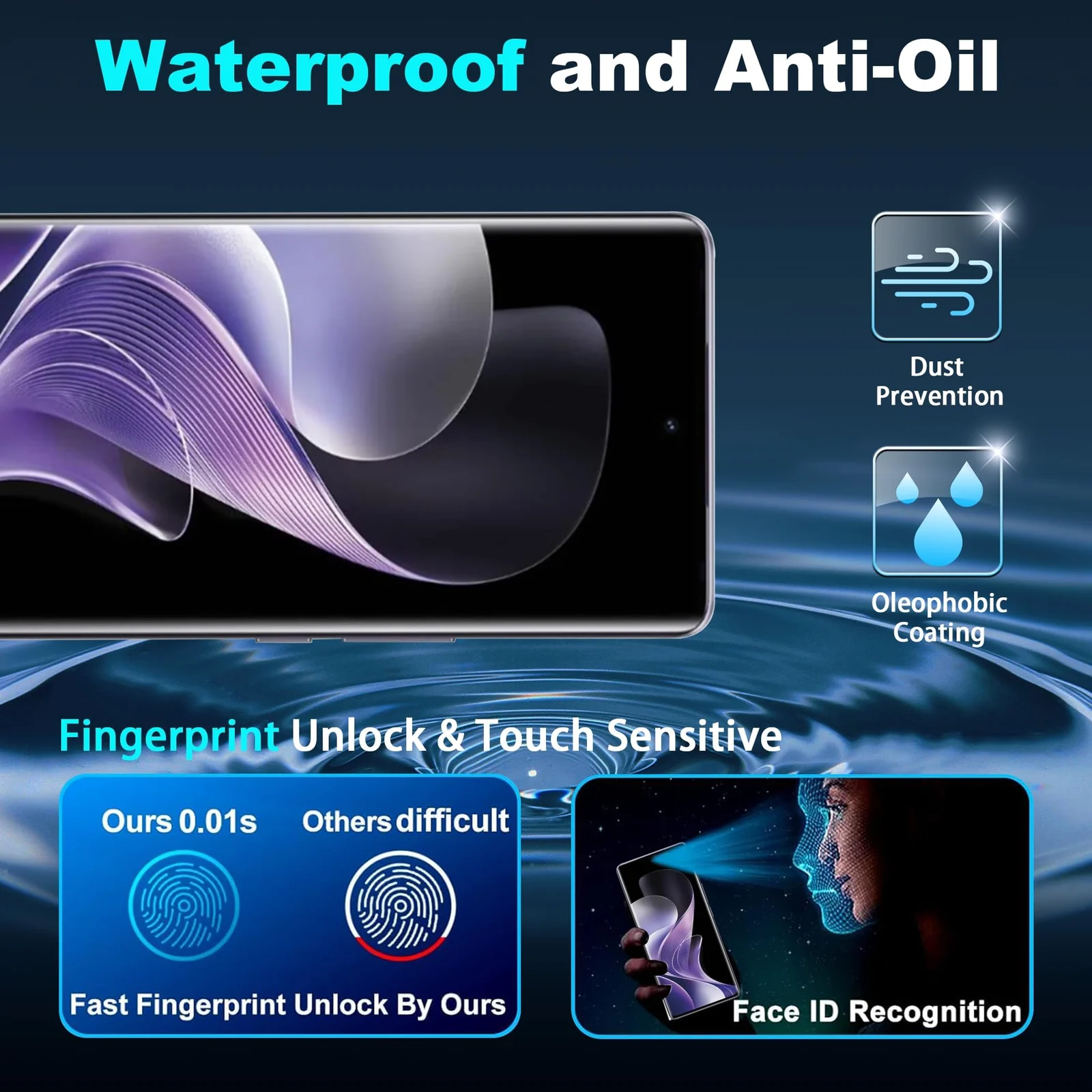 DL3 Mobilak Screen Protector for vivo V30 / V30 Pro 5G, Tempered Glass Screen Saver Premium HD Protective, Scratch Resistant, NO-Bubble, 9H Hardness, Full Coverage Film - Clear