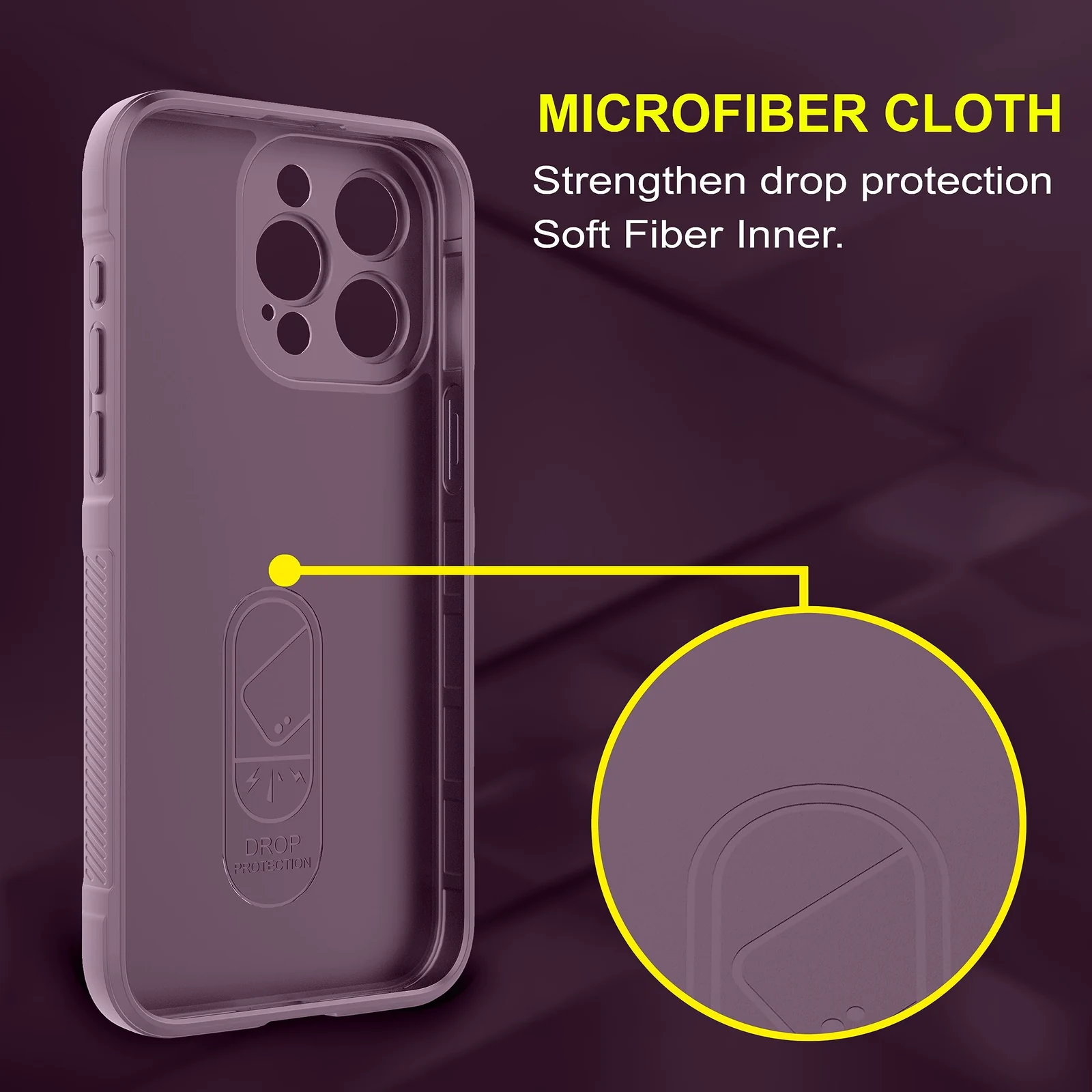 DL3 Mobilak Silicone Case for Apple iPhone 15 Pro Heavy Duty Protective [Slim Fit] Shockproof Soft Flexible Protective Design Shock-Absorption TPU Cover With Camera Protection - Purple
