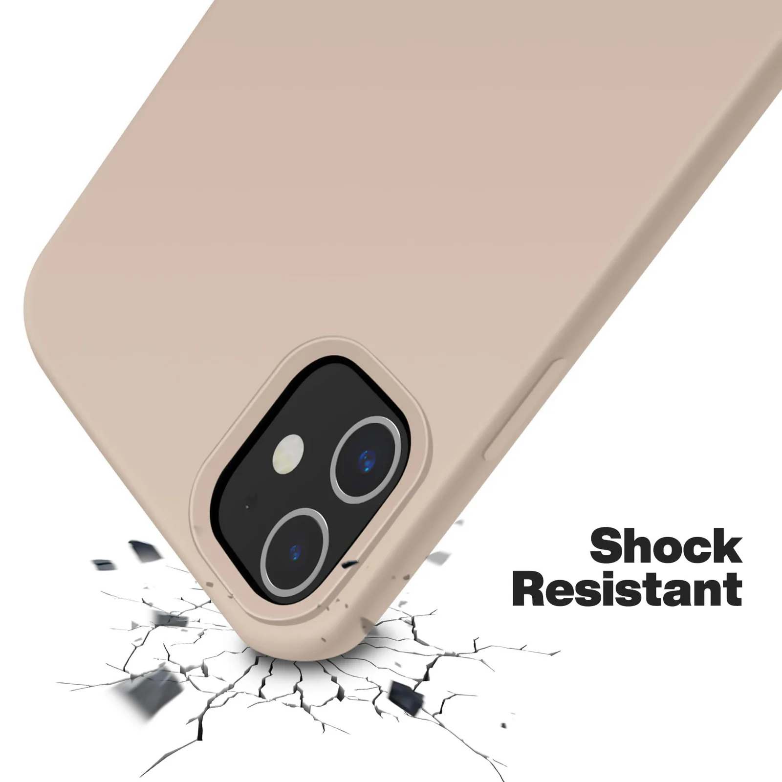 DL3 Mobilak Liquid Silicone Protective Case for iPhone 11 (6.1 Inch) with Camera Protection and Microfiber Lining - Light Cashmere
