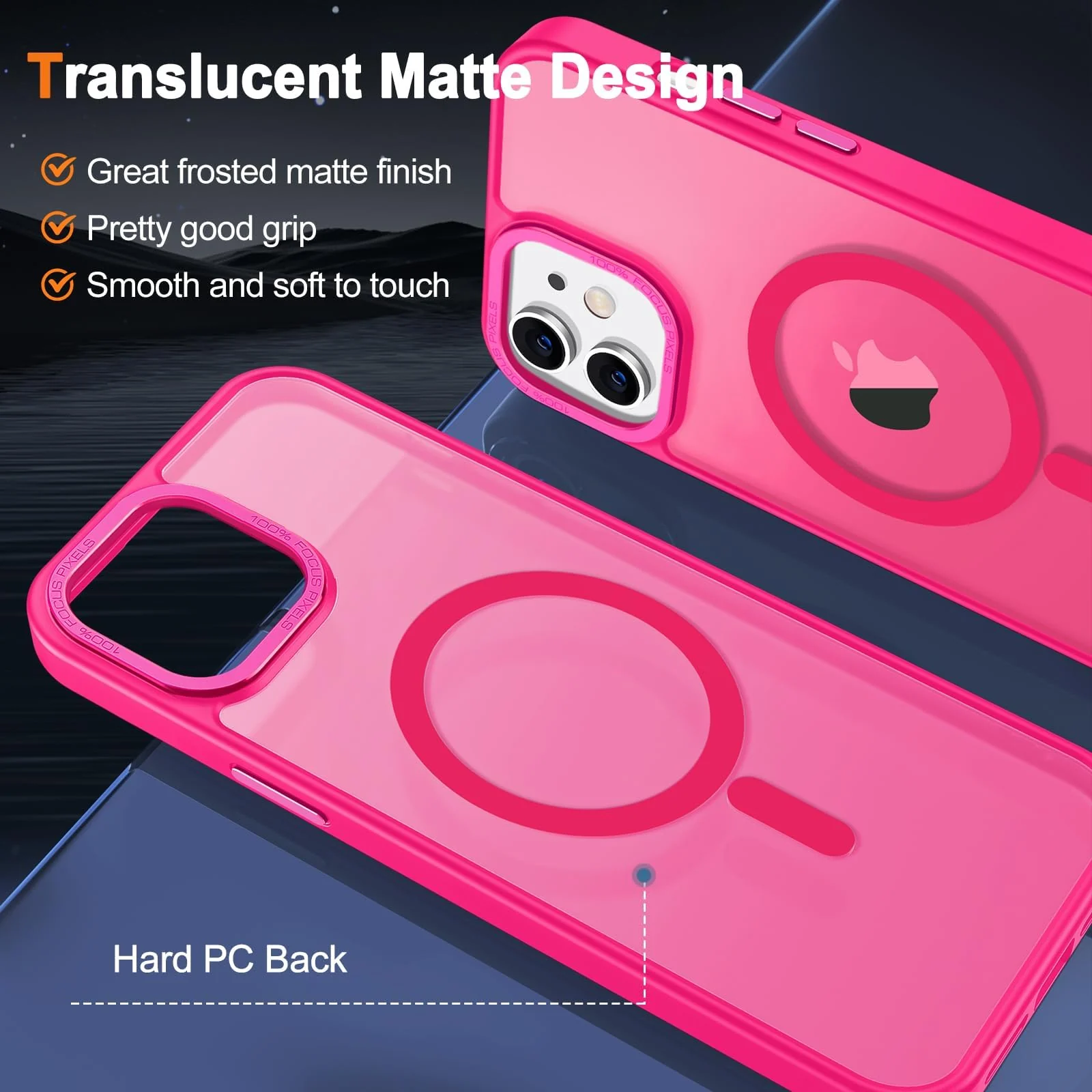 DL3 Mobilak Case for iPhone 11 (6.1 inch) Case Magnetic Translucent Matte Phone Cases [Compatible with MagSafe] Thin Slim Fit Shockproof Hard Protective Cover for Men Girls - Hot Pink