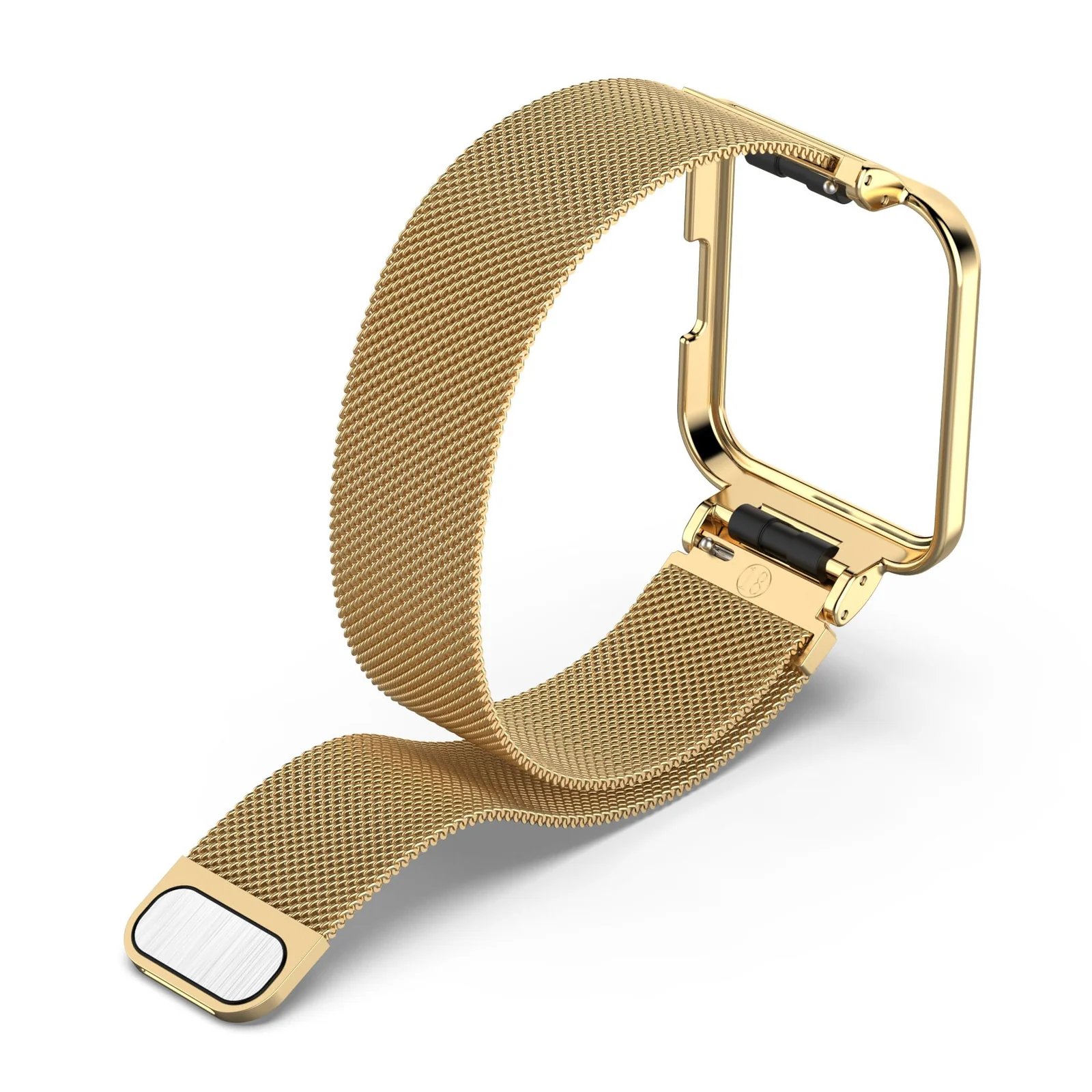 DL3 Mobilak Strap For Xiaomi Redmi Watch 2 Lite/Poco Watch/Redmi Watch 2 / Horloge 2, Magnetic Metal Stainless Steel Adjustable Wristbands Breathable Watch Band With Frame Metal - Gold