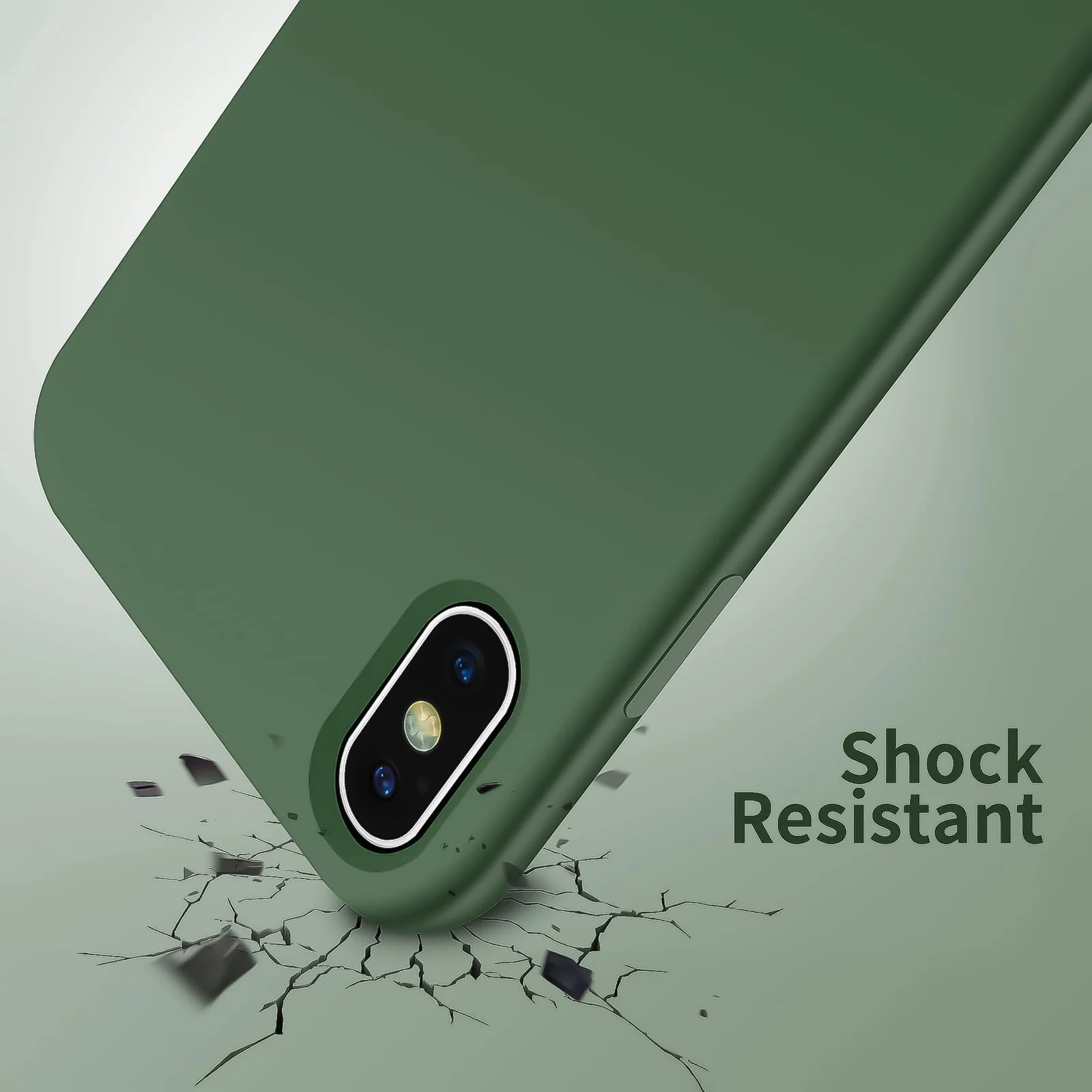DL3 Mobilak Liquid Silicone Case for iPhone XS Max, Shock-absorbing protection, Scratch-resistant surface, Soft microfiber lining - A.Green
