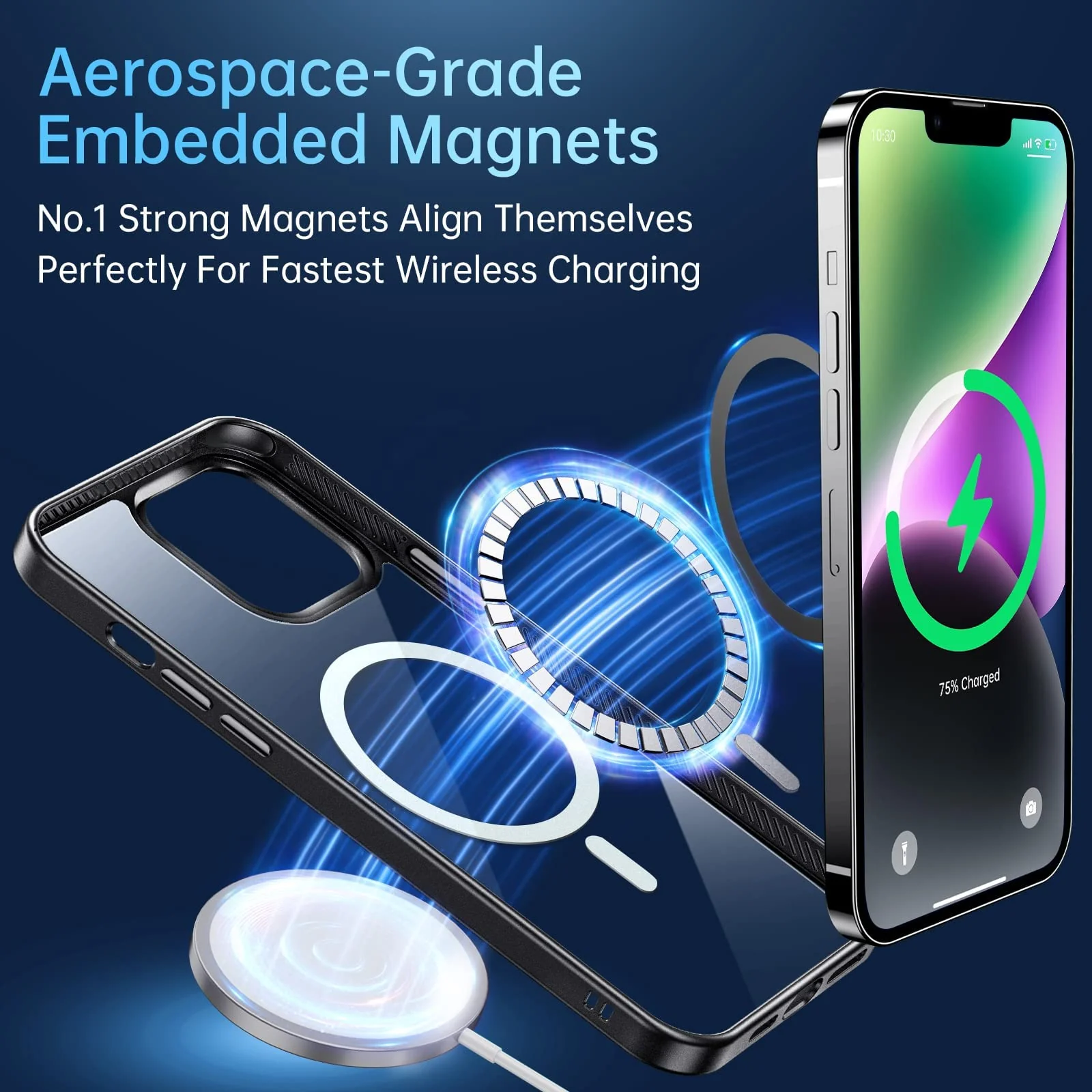 DL3 MOBILAK Case Magnetic Crystal Clear for iPhone 15 (6.1 Inch) Case, [Compatible with MagSafe] Slim Phone Case Thin Cover - Black