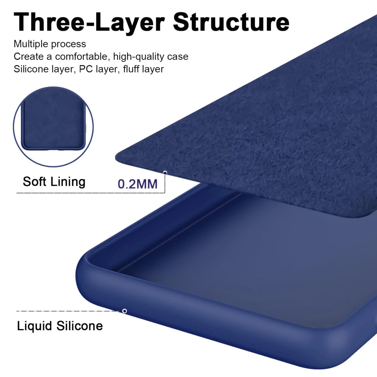 DL3 Mobilak Soft Silicone Protective Case for OPPO Reno 8T 4G with Microfiber Lining and Shockproof Design - Blue 1
