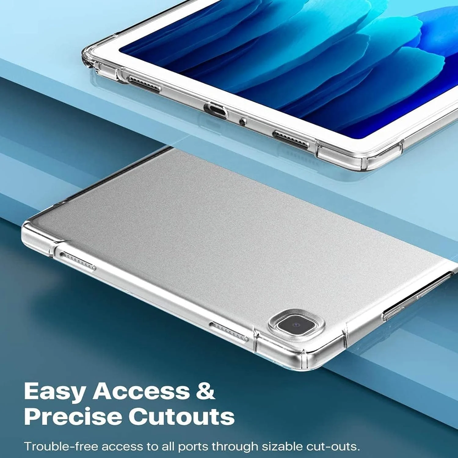 DL3 Mobilak Compatible with Samsung Galaxy Tab A7 Lite 8.7-Inch 2021 Release Tablet Model (-T225/T220/T227/T227), Ultra Soft Flexible TPU Skin Bumper Back Cover Shell - Clear