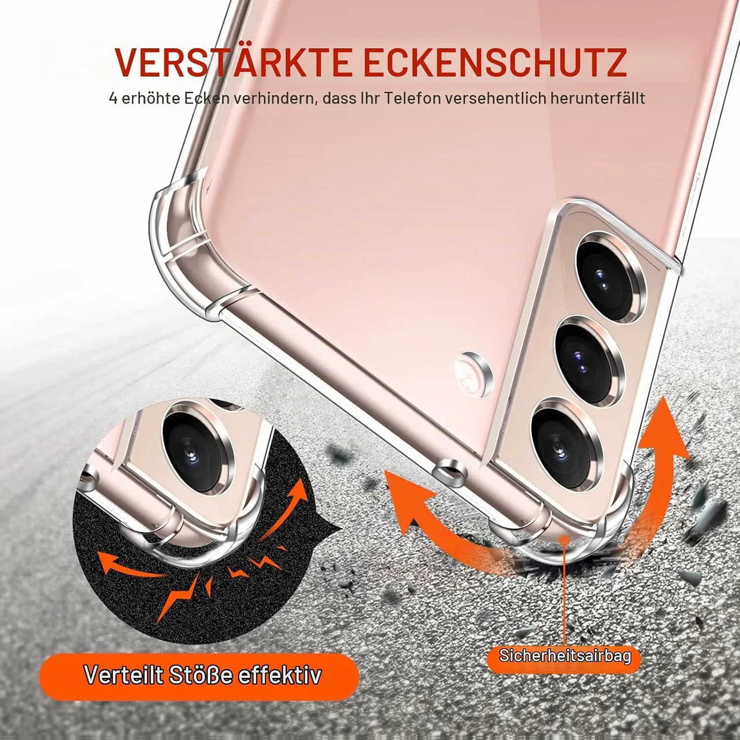 DL3 MOBILAK Clear Soft TPU Phone Case for Samsung Galaxy S22 5G - Clear