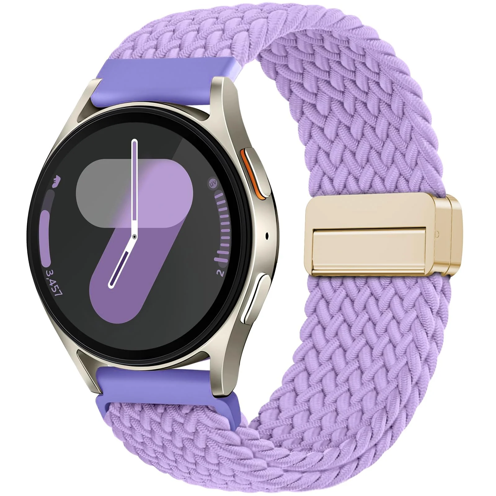 DL3 Mobilak 22mm Magnetic Band for Redmi Watch 5 Active/5 Lite/Samsung Galaxy Watch 3 45mm/Watch 46mm/Gear S3/Huawei watch GT6 GT5 46MM/GT2E/GT6 Pro/GT 5 Pro/Amazfit GTR 4/3, Stretchy Braided Nylon Sport Strap - Lavender