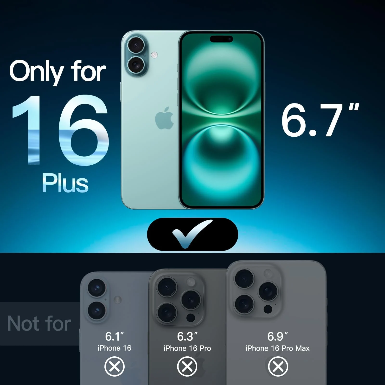 DL3 Mobilak for iPhone 16 Plus 6.7-Inch Tempered Glass Screen Protector, 9H Hardness Anti-Scratch Tempered Glass flim, Case Friendly, Anti-Scratch For iPhone 16 Plus - Clear