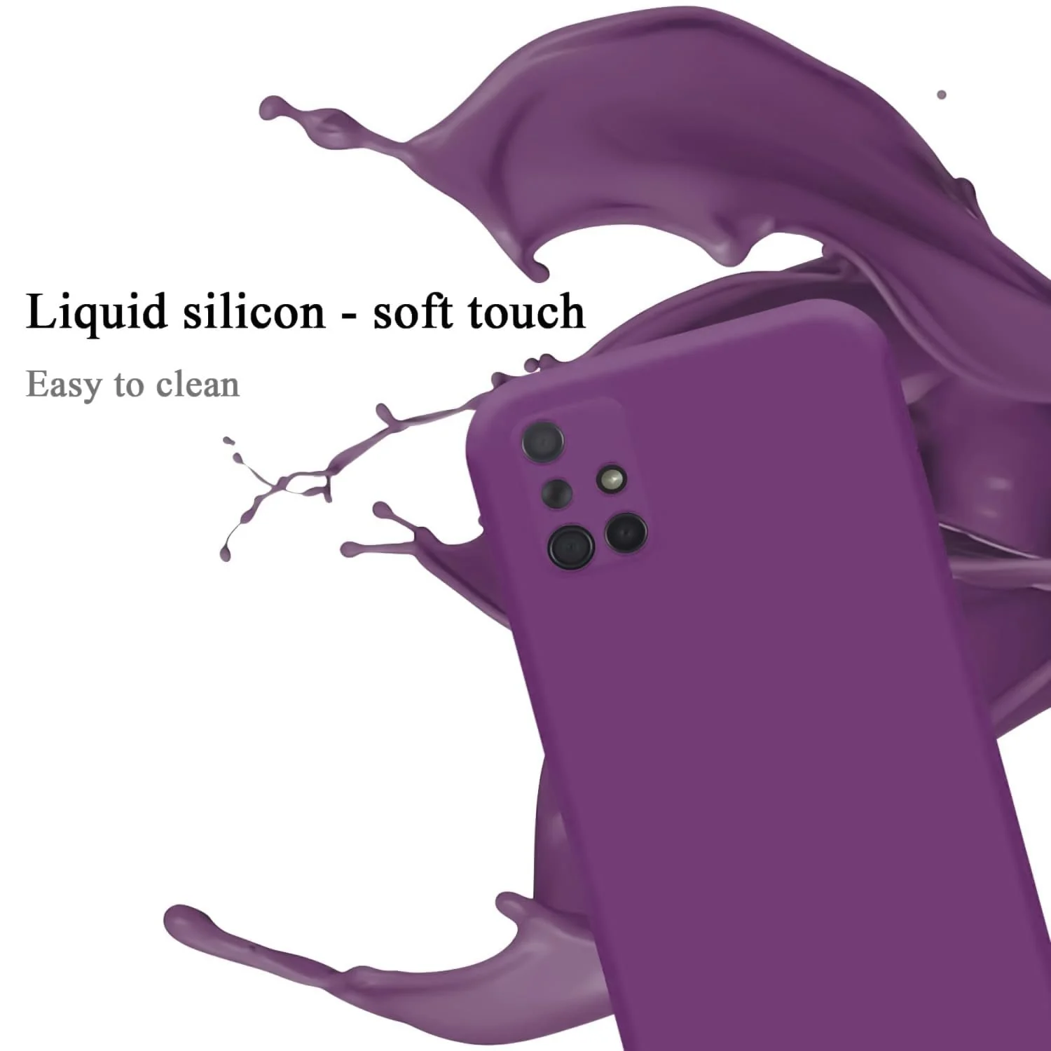 DL3 Mobilak Silicone Protective Case for Samsung Galaxy A71, Shock-absorbing protection, Scratch-resistant surface, Soft microfiber lining - Violet