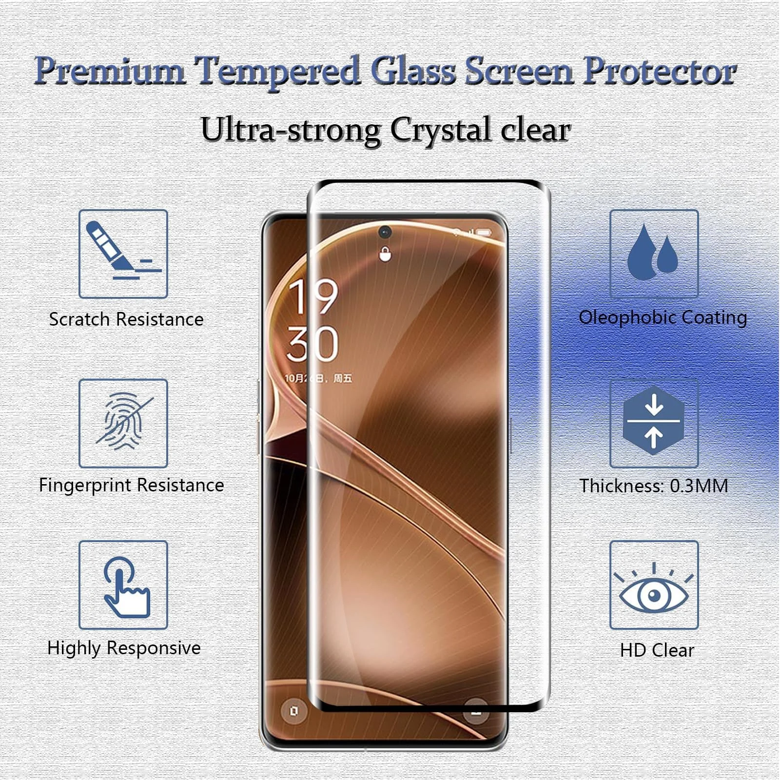 DL3 Mobilak Screen Protector for OPPO Find X6 Pro, Tempered Glass Screen Saver Premium HD Protective, Scratch Resistant, NO-Bubble, 9H Hardness, Full Coverage Film - Clear