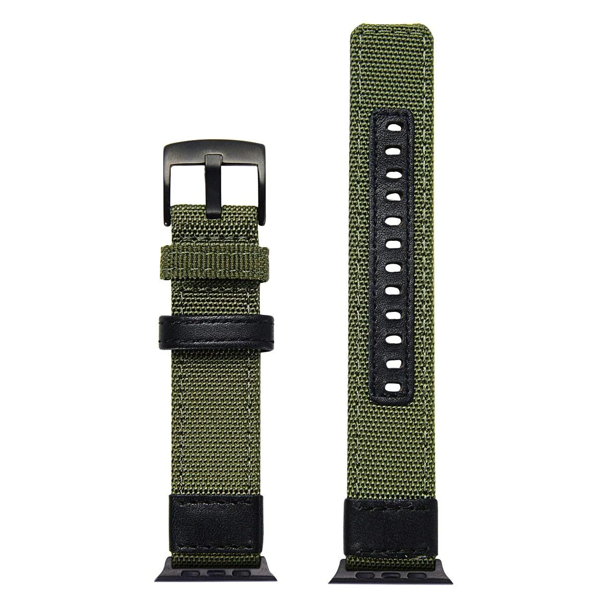 DL3 Mobilak Nylon Solo Loop Stretchy Straps For Apple Watch Band 49mm 45mm 44mm 42mm 41mm 40mm 38mm, Elastic Wristbands for iwatch Series 8 Ultra 7 6 5 4 3 2 1 Se (A. ArmyGreen, 42MM/44MM/45MM/49MM) - Black
