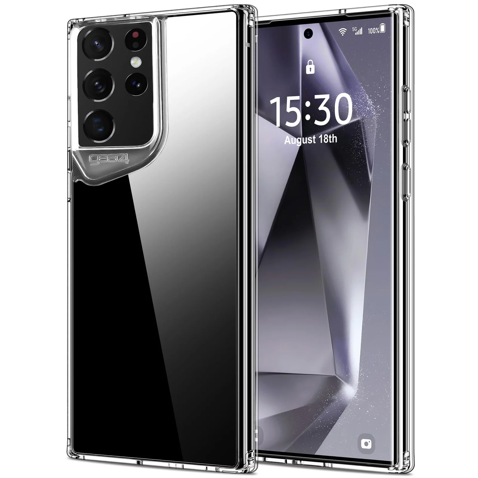 DL3 Mobilak Clear PC and TPU Protective Case for Samsung Galaxy S21 Ultra with Camera Protection and Military-Grade Protection - Clear