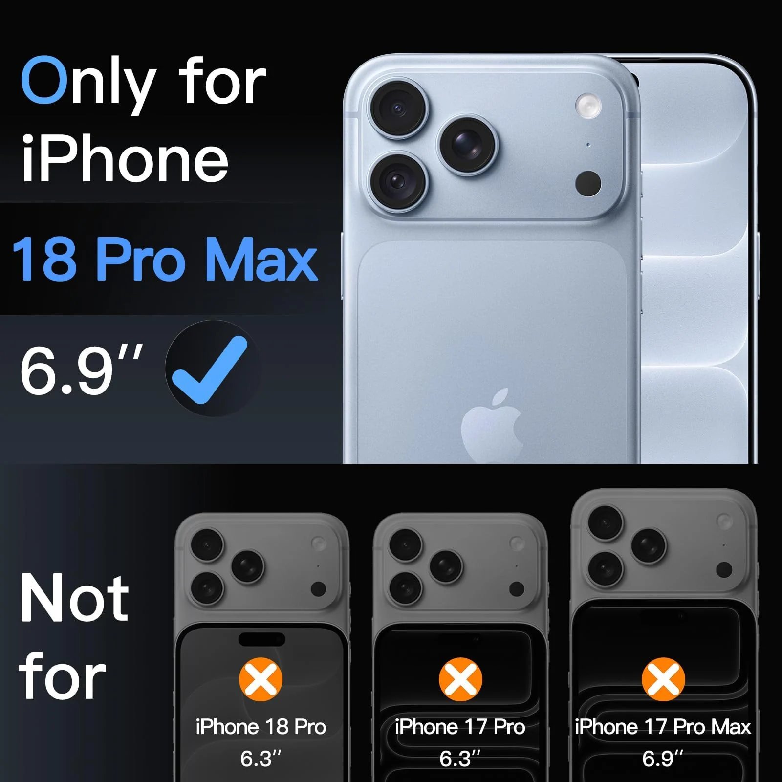 DL3 MOBILAK Full Camera Lens Protector for Apple iPhone 18 Pro Max - Glacier