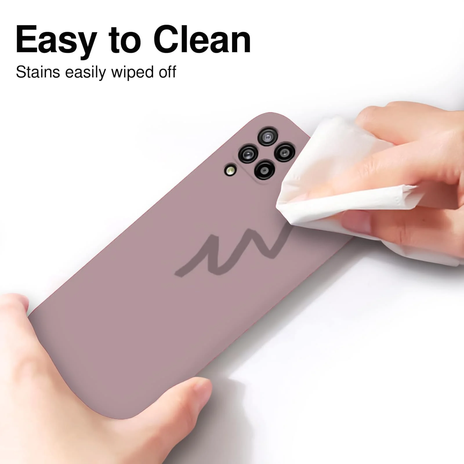 DL3 Mobilak Silicone Protective Case for Samsung Galaxy A12 / M12, Shock-absorbing protection, Scratch-resistant surface, Soft microfiber lining - Cashmere