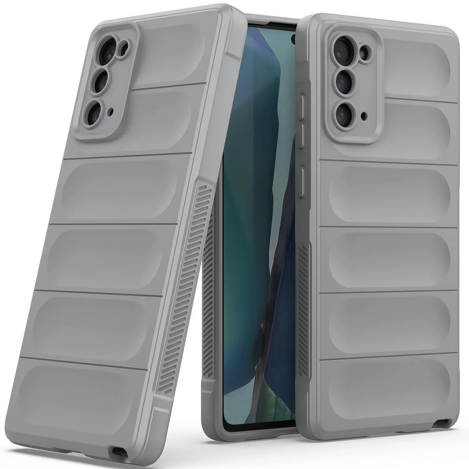 DL3 Mobilak Silicone Case for Samsung Galaxy Note 20 5G Heavy Duty Protective [Slim Fit] Shockproof Soft Flexible Protective Design Shock-Absorption TPU Cover With Camera Protection - Gray