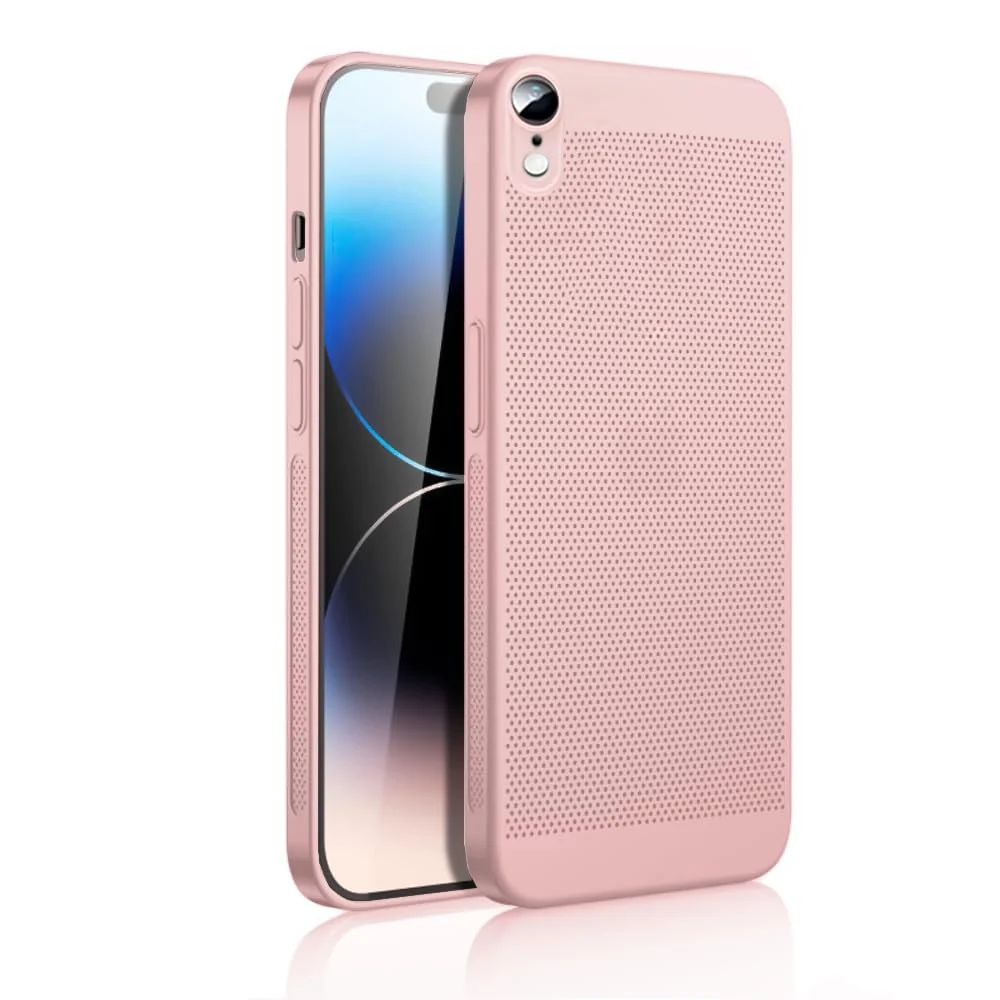 DL3 Mobilak Heat-Dissipation Hard PC Case with Built-In Camera Lens Protector for iPhone XR - Pink
