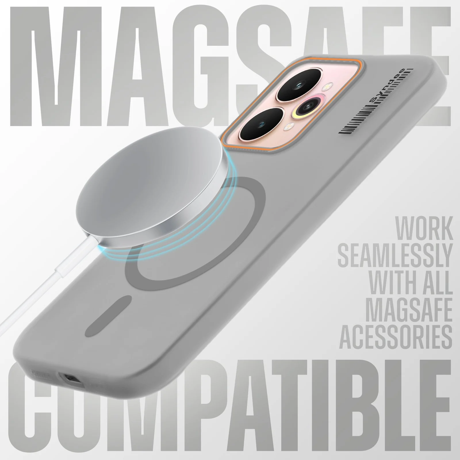 DL3 Mobilak Matte MagSafe-Compatible Magnetic Case for realme 15 5G / realme 15 Pro 5G with Camera Protection and Ring Holder - Gray
