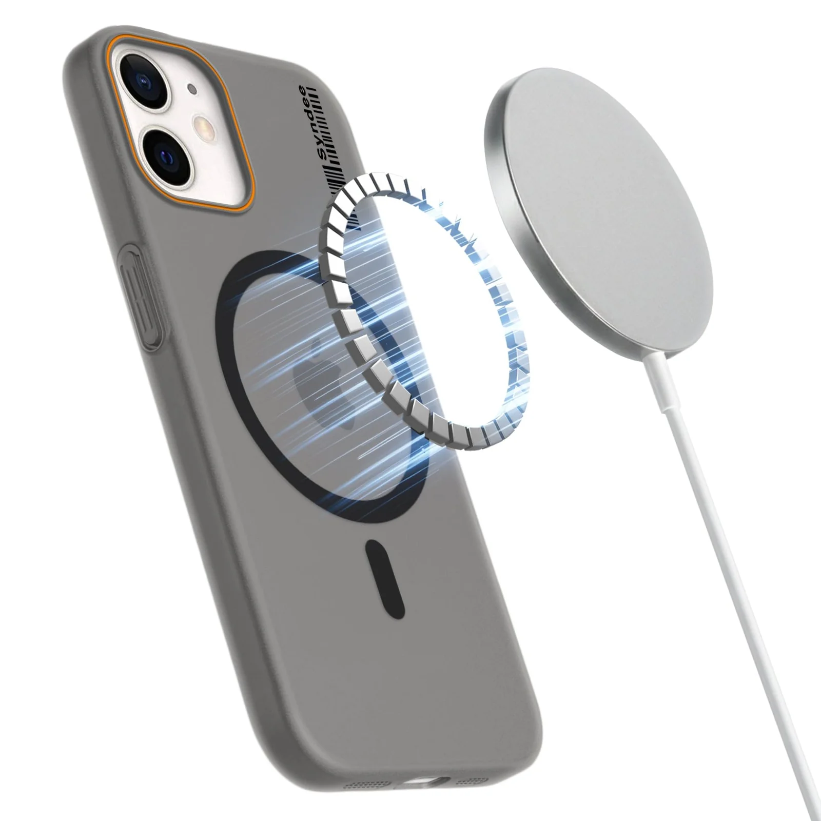 DL3 Mobilak Case Back Cover for iPhone 11, Sleek Frosted Translucent Back Only Compatible with Wireless Magnetic Accessories | Anti-Scratch Shockproof Phone Case - Black