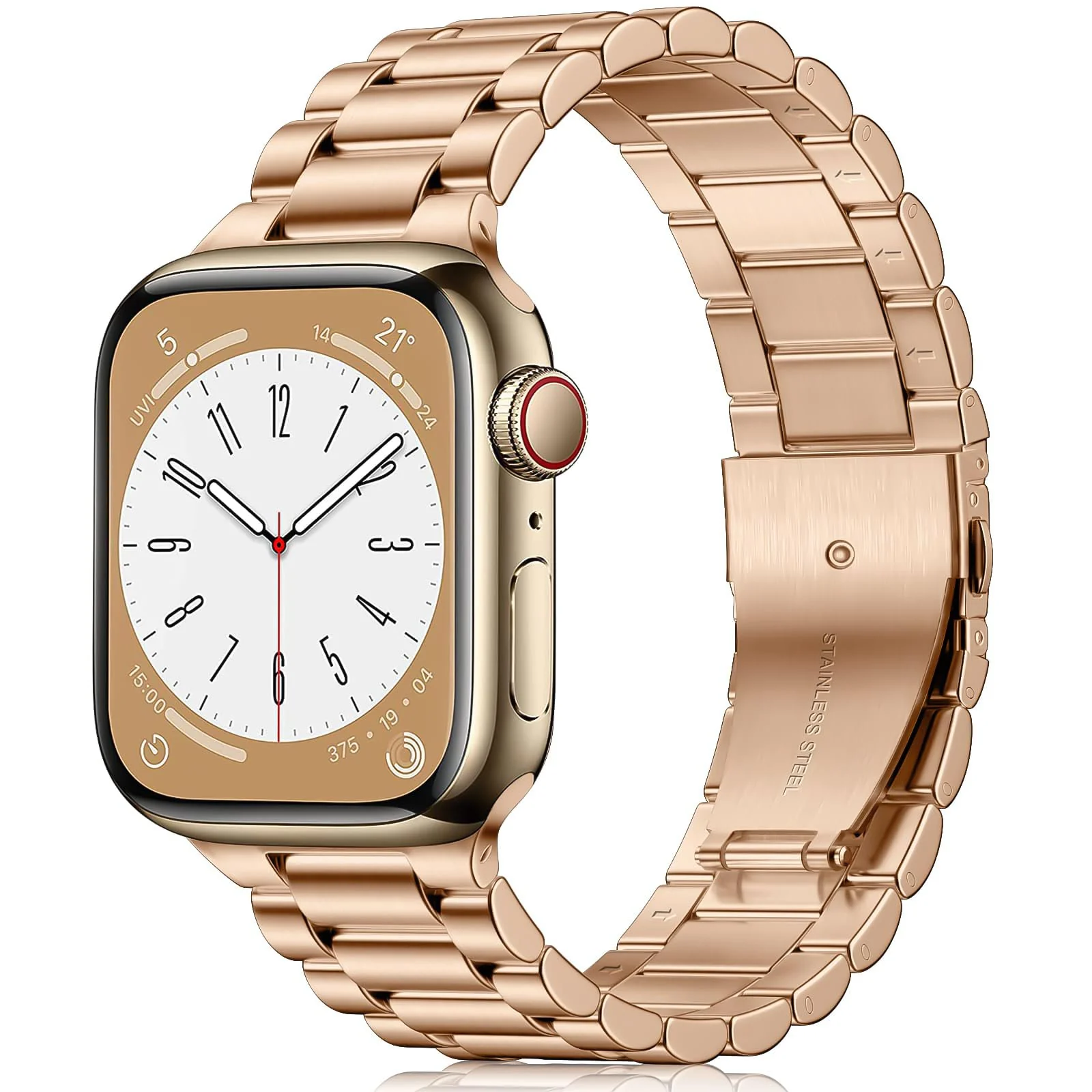 Metal Straps for Apple Watch 49mm 46mm 45mm 44mm 42mm(Series 3/2/1), Replacement Stainless Steel Business Band for iWatch Series Ultra 3/2/1 Series 12/11/10/9/8/7/6/5/4/SE (C-Silver)