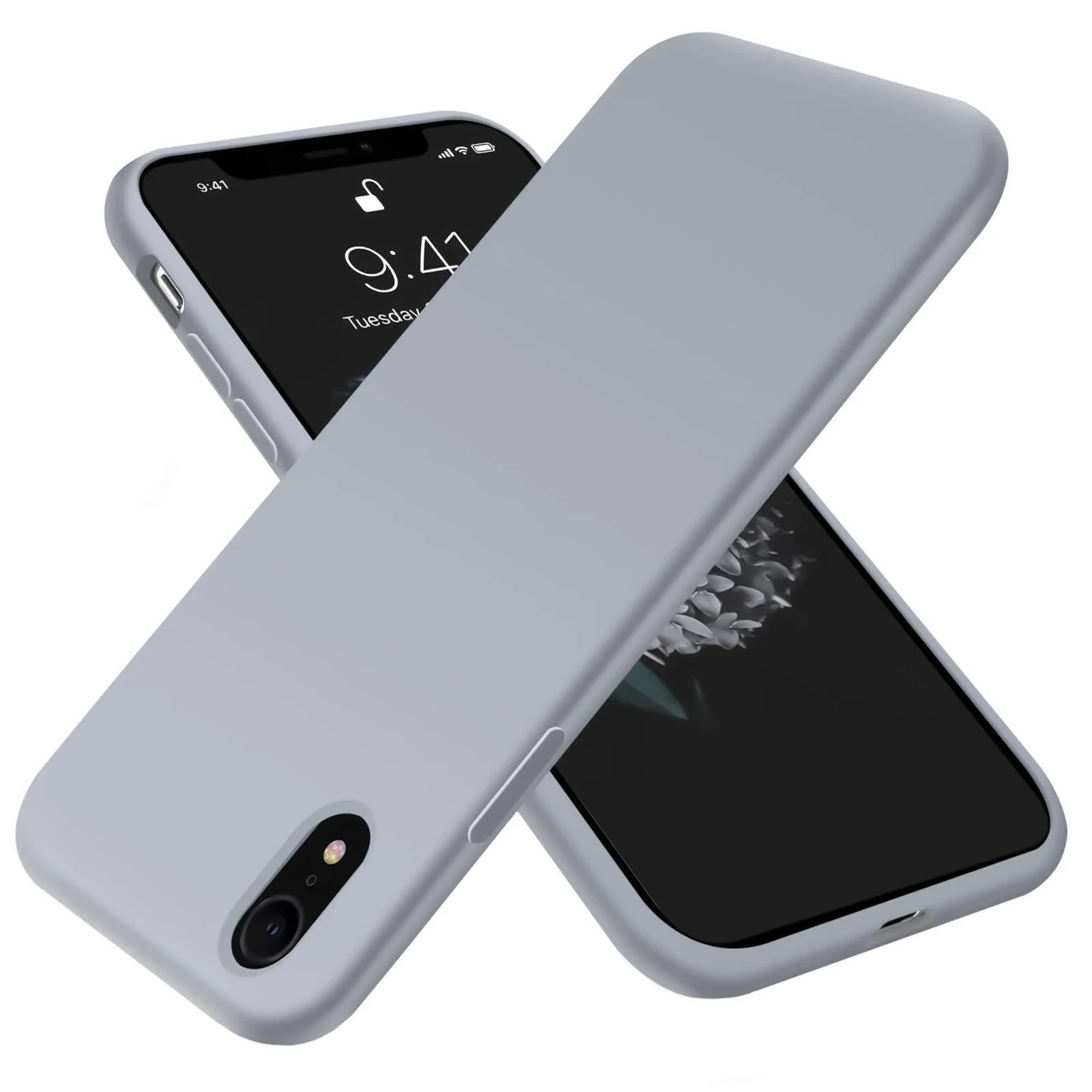 DL3 Mobilak Liquid Silicone Case for iPhone XR, Shock-absorbing protection, Scratch-resistant surface, Soft microfiber lining - Lavender Blue 2