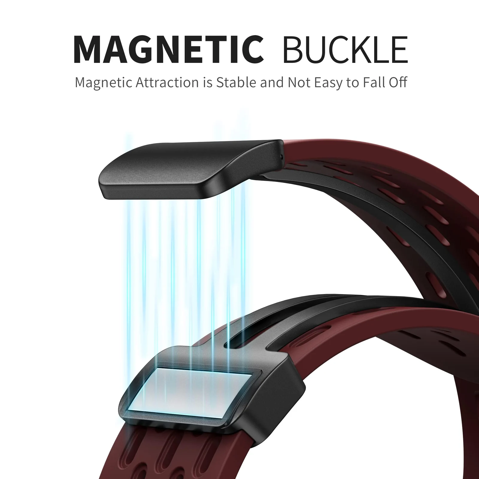 DL3 Mobilak Magnetic Bands for Apple Watch Band 49mm 46mm 45mm 44mm 42mm, Soft Silicone Magnetic Buckle Breathable Sport Watch Strap for iWatch Ultra2 Ultra SE SE2 Series 10 9 8 7 6 5 4 3 2 1 - Wine Red